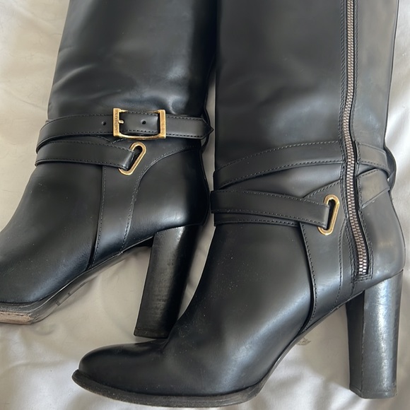 Burberry Knee High Leather Boots -38.5 - Picture 3 of 9